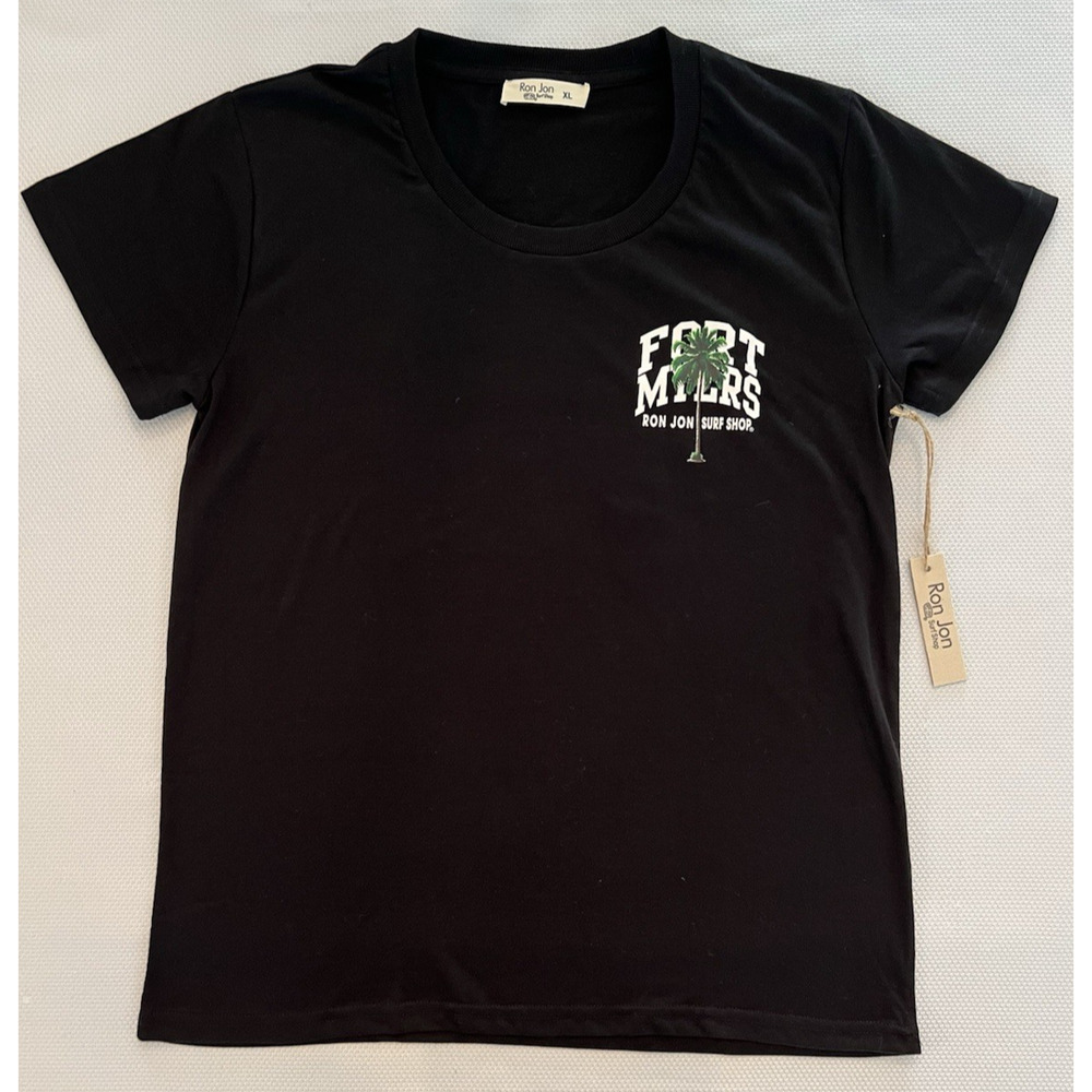 RON JON Surf Shop Fort Myers Mens XL Double Sided T-Shirt Long Sleeve BLK Beach